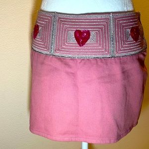 Voyage Passion embellished sequined pink mini skirt